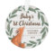 Rustic Greenery Fox Baby's First Christmas Photo