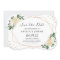 Rustic Greenery Gold Glitters Floral Save the Date
