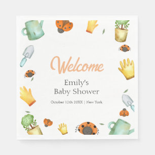 Rustic Greenery Ladybug Garden Baby Shower Napkin