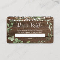 Rustic greenery lights baby shower diaper raffle