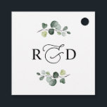 Rustic Greenery Monogram Wedding Thank You Favour Tags<br><div class="desc">Designed to coordinate with our Boho Greenery Collection,  this customisable tag,  features watercolor eucalyptus branches with calligraphy graphic text,  paired with a classy serif in black. Matching items available.</div>
