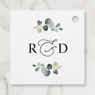 Rustic Greenery Monogram Wedding Thank You Favour Tags