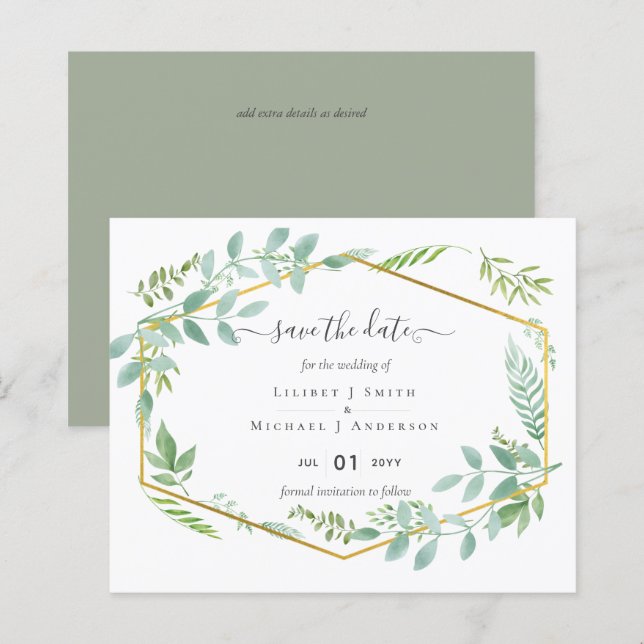 Rustic Greenery on Driftwood Budget Wedding (Front/Back)