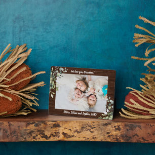Rustic Greenery Personalised Name Photo Plaque