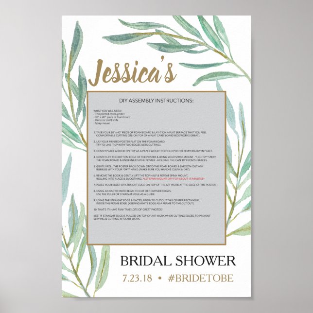 Rustic Greenery Photo Prop Poster Frame (Front)