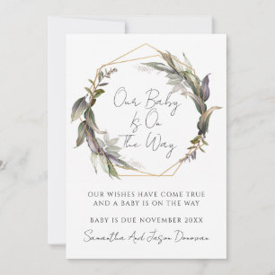 Rustic Greenery Pregnancy Announcement