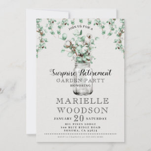 Rustic Greenery Retirement Party Invitation