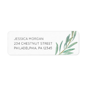 Rustic Greenery Return Address Label Wedding