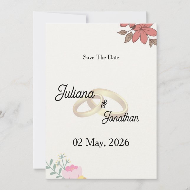Rustic Greenery Save the Date Wedding Invite (Front)