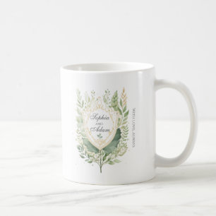 Rustic Greenery Shield Wedding Customize  Coffee Mug