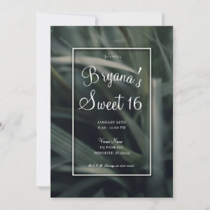 Rustic Greenery Spring Grass Sweet 16 Birthday Invitation