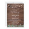 Rustic Greenery String Lights Wood QR Code Wedding
