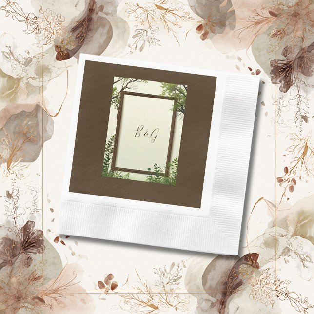 rustic Greenery Tree Frame wedding  Napkin (Creator Uploaded)