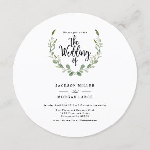 Rustic Greenery Vine   Watercolor Wedding Invite
