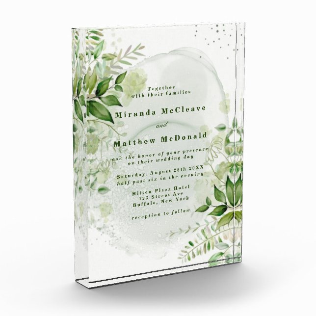 Rustic Greenery Vineyard Keepsake Wedding Invite P Photo Block (Left)