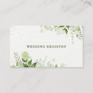 Rustic Greenery Vineyard Wedding Registry Business Card