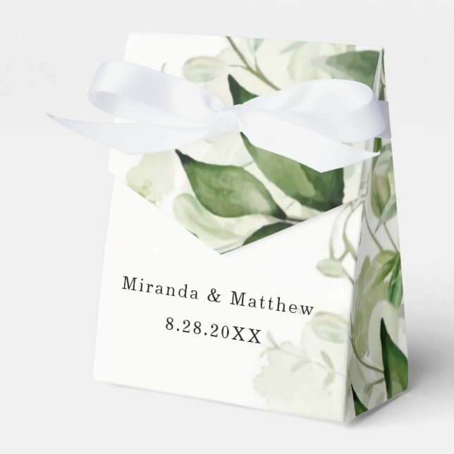 Rustic Greenery Vineyard White Wedding  Favour Box (Front Side)