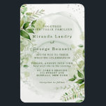 Rustic Greenery Vineyard White Wedding Invitation  Magnet<br><div class="desc">This design features leaves in hunter emerald green watercolor colours,  light green watercolor ink alcohol artwork background. Great for your greenery wedding celebrations!</div>