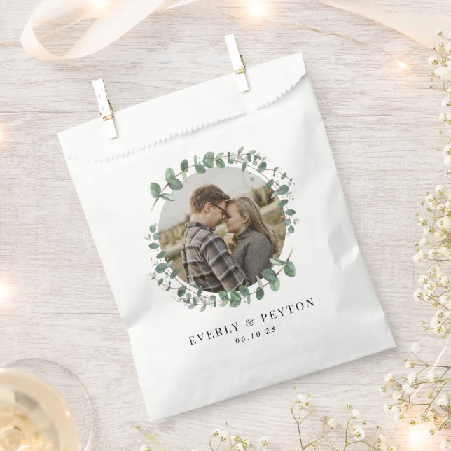 Rustic Greenery Wedding Engagement Party Favour Ba Bags (Clipped)