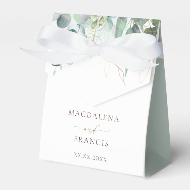 rustic greenery wedding favour box (Front Side)