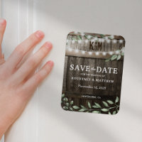 Rustic Greenery Wedding Fridge Save the Date