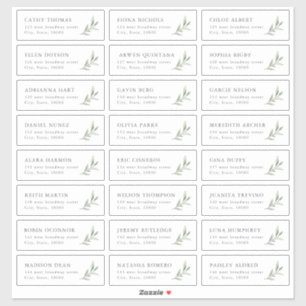 Rustic greenery wedding guest address label