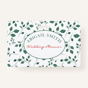 Rustic Greenery Wedding or Business Name ID Badge