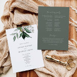 Rustic Greenery Wedding Program Programme<br><div class="desc">This Rustic Greenery Wedding Program from the Ashley Collection features hand-drawn florals in beautiful shades of green. Personalise it with your details easily and quickly. Simply press the 'customise it' button to further re-arrange and format the style and placement of the text.</div>