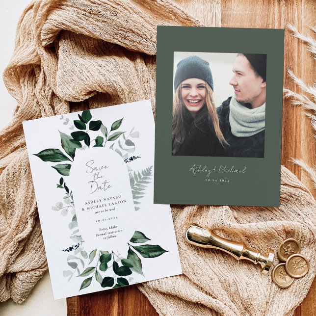 Rustic Greenery Wedding Save the Date (Creator Uploaded)