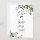 Rustic Greenery Wedding Seating Chart Table Cards<br><div class="desc">Designed to coordinate with our Boho Greenery wedding collection,  this customisable Menu Template features mixed watercolor greenery leaves paired with a classy serif in black. Matching items available.</div>