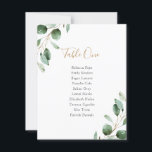 Rustic Greenery Wedding Table Plan Seating Cards<br><div class="desc">Designed to coordinate with our Moody Greenery wedding collection,  this customisable Seating Numbers Card template features watercolor sage green eucalyptus leaves paired with a stylish script in gold and classy serif font in grey. To make advanced changes,  go to "Click to customise further" option under Personalise this template.</div>