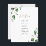 Rustic Greenery Wedding Table Plan Seating Cards<br><div class="desc">Designed to coordinate with our Moody Greenery wedding collection,  this customisable Seating Numbers Card template features watercolor sage green eucalyptus leaves paired with a stylish script in gold and classy serif font in grey. To make advanced changes,  go to "Click to customise further" option under Personalise this template.</div>