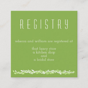 Rustic Greenery Wedding Vine Registry Info Enclosure Card