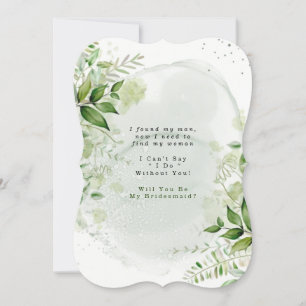 Rustic Greenery Will You Be My Bridesmaid Invitati Invitation
