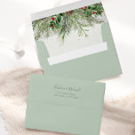 Rustic Greenery Winter Berries Pine Cone Envelope<br><div class="desc">Add a touch of festive flair to your holiday wedding invitations with this elegant greenery envelope. This versatile envelope features a charming design of pine branches and berries, making it perfect for any winter occasion. The envelope is made from high-quality paper and is ideal for holding wedding invitations, holiday greetings,...</div>