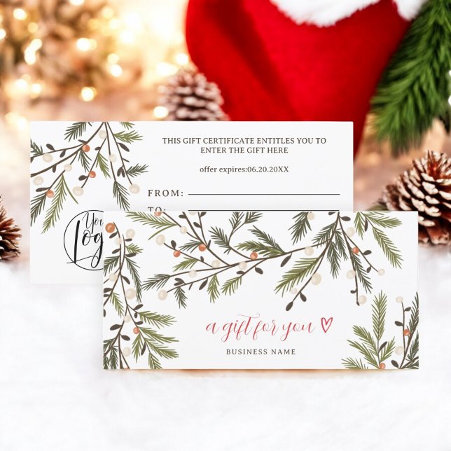 Rustic Greenery Winter Holiday Christmas logo (Rustic Greenery Winter Holiday Christmas logo)