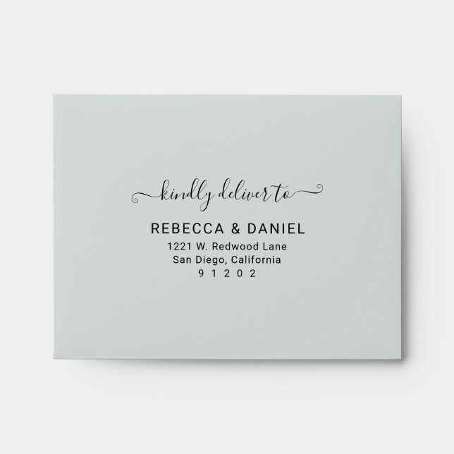 Rustic Greenery with Return Address Wedding RSVP Envelope (Front)