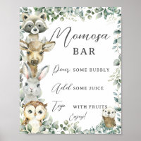 Rustic Greenery Woodland Animals Moomosa Bar Sign