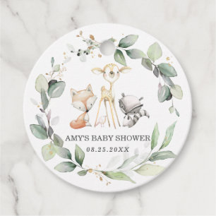 Rustic Greenery Woodland Animals Thank You Favour Tags