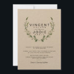 Rustic Greenery Wreath Watercolor Wedding Invite<br><div class="desc">By Honey & Birch Studios</div>