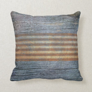 Rustic Grey Barn House Woodgrain Cushion