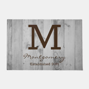 Rustic Grey Barn Wood Planks Personalised Doormat