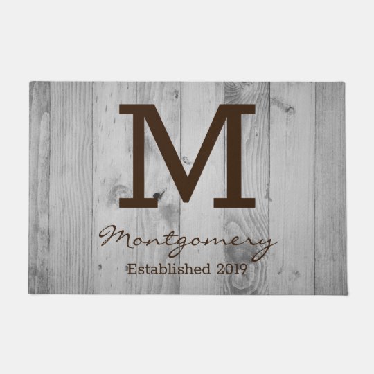 Rustic Grey Barn Wood Planks Personalised Doormat