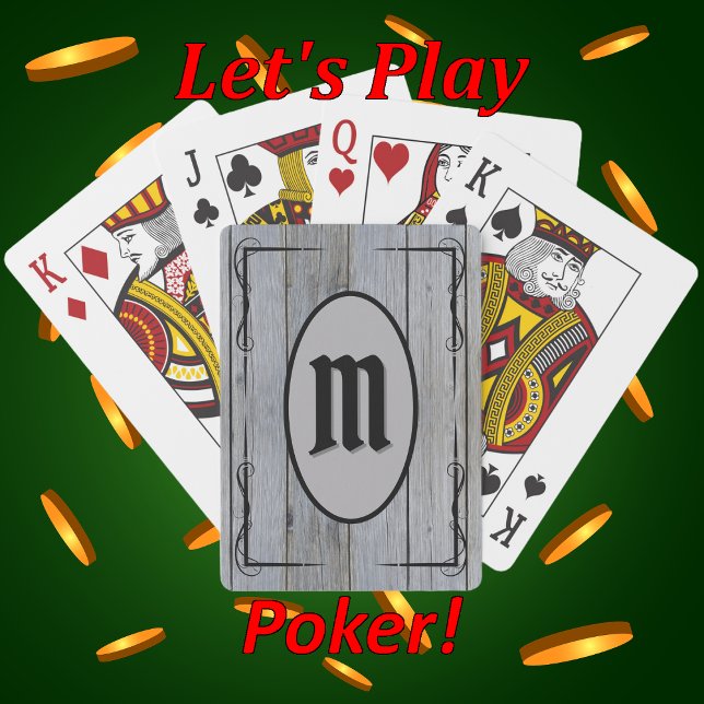 Rustic Grey Barnwood Custom Monogrammed Playing Cards (Creator Uploaded)