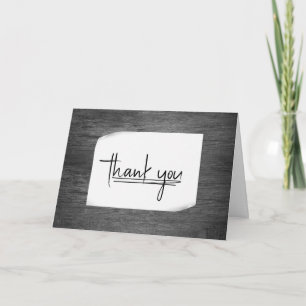 Rustic Grey Barnwood Thank You Card