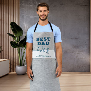 Rustic Grey Best Dad Father`s Day  Apron