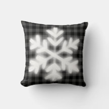 Rustic grey black buffalo plaid -snow flake
