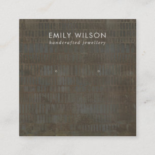 RUSTIC GREY BRONZE  LINE STUD EARRING DISPLAY CARD