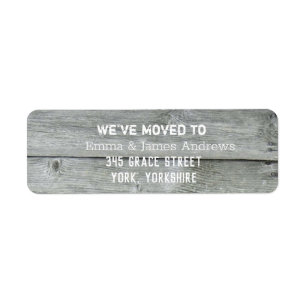 Rustic Grey Country Barn We’ve Moved Address Label