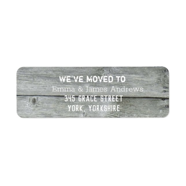 Rustic Grey Country Barn We’ve Moved Address Label (Front)